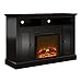 Ameriwood Home Chicago Fireplace TV Stand for TVs up to 50 Inch, Replaceable Electric Fireplace Insert Heater, Realistic Log and Flame Effect, for Living Room or Bedroom, Espresso