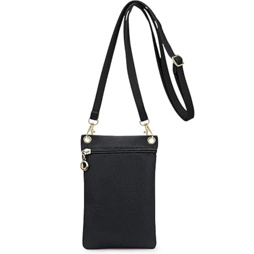 Bolsa Transversal Feminina para Celular com Zíper, Alça Ajustável, Carteira Compacta Leve para Uso Diário