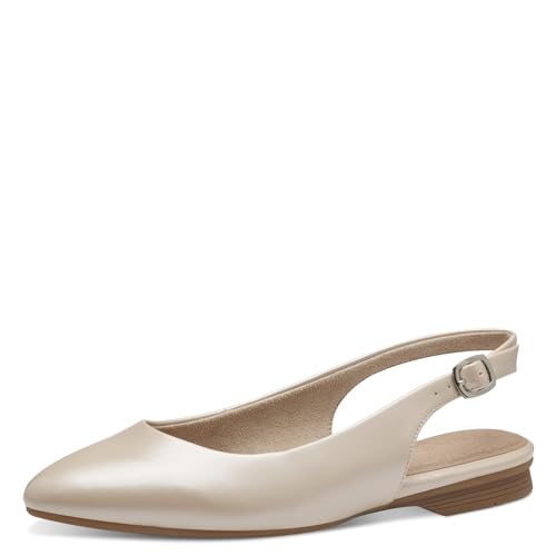 Jana Damen Slingpumps Flach Vegan, Weiß (Pearlized), 37 EU