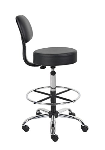Boss Office Products B16245-Bk Be Well Medical Spa Drafting Stool With Back, Black #TOP6
