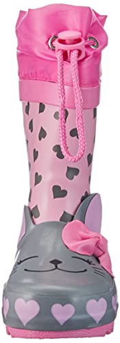 Mixte enfant Wellington Boots Botte de pluie, Rosa, 12 us little kid2
