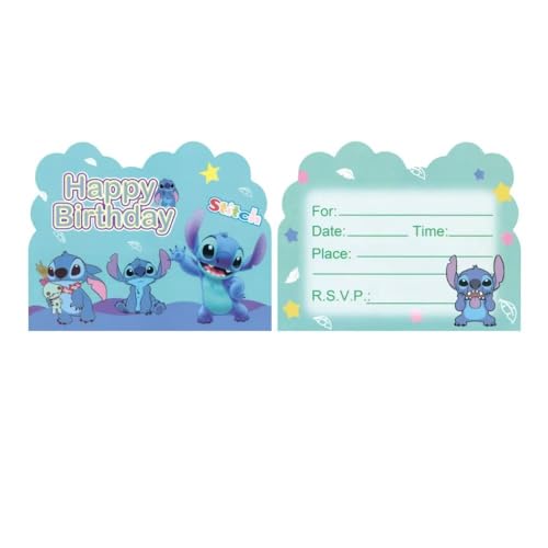 DXRZYS 20pc Birthday Invitations Party Invitations Birthday Party Supplies Decoration (blue)