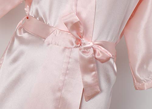 SEALINF Flower Girl's Bridesmaid Pure-colored Robe with Gold Glitter for Bridal Party Wedding Getting Ready4
