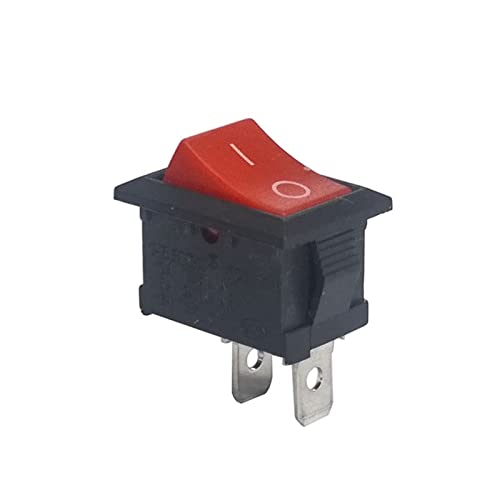 Interrupteur à bascule bipolaire KCD1 2 broches rouge 250V pour tableau électrique