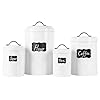 Nesting Canisters Sets for the Kitchen Set of 4 Airtight White Farmhouse Canister Jars with Removable Chalkboard Labels and Marker for Flour Sugar Coffee Tea Storage