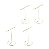 Omabeta Soporte de Exhibición de Pendientes en Forma de T, Estante Organizador de Joyería Vertical de Hierro para Encimeras de Tiendas, Vitrinas, Mujeres y Niñas, 4 Uds. (Oro)