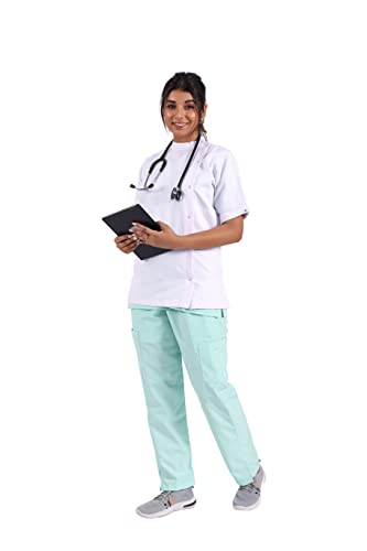 POLARIS MEDIFABRICS Womens Half Sleeves Active Polyester Medical Lab Coat | 2 Pockets Apron Lab Coat, Uniform for Doctors, Nurses and Dentists | Pack of 1 | XXXXL, White (B0BKWB91C3) Amazon Price History, Amazon Price Tracker