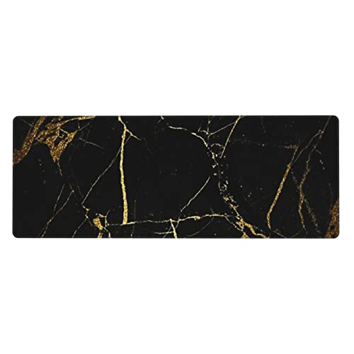 Tapis de souris marbre noir grand format pour un bureau en télétravail