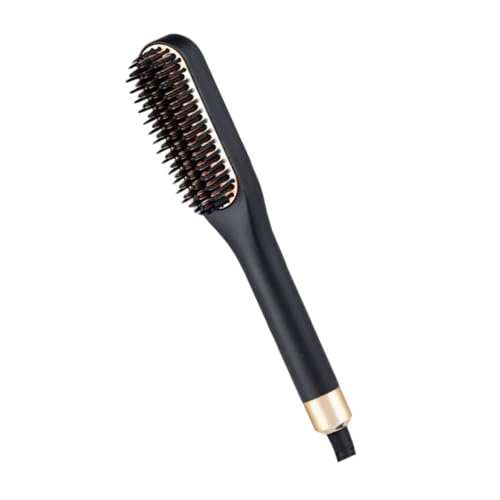 Plancha eléctrica mini para el cabello y barba Homoyoyo, peine alisador con 3 niveles de temperatura (160-190-220 °C), enchufe estadounidense, para viaje y grooming diario miniatura 1