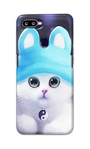 Image of Chinese Cutie Kitten Cat Big Eyes Lovely Girl Ears Hard Back Case Cover for Oppo F9 / Oppo F9 Pro /Realme 2 Pro /Realme U1, RMX1801, RMX1807 Back Cover -(J5) VNS2221