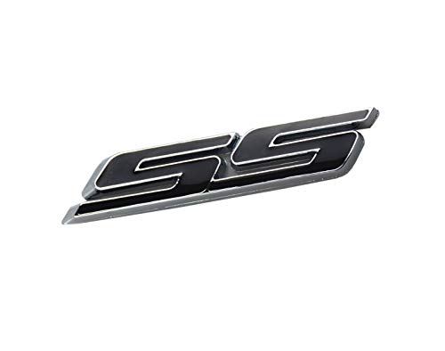 Image of Aimoll 1x SS Emblems ABS Sticker 3D Logo for Impala Cobalt Camaro 2010 2011 2012 2013 2014 2015 2016 2017 (Chrome Black)