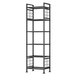 GIOTORENT 6-Wire Standing Storage Shelf, Metal Shelving Unit Pantry Rack for Laundry Kitchen Bathroom Organizer(Black)