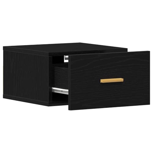 Table d'appoint avec espace de rangement suspendu chêne noir - 6