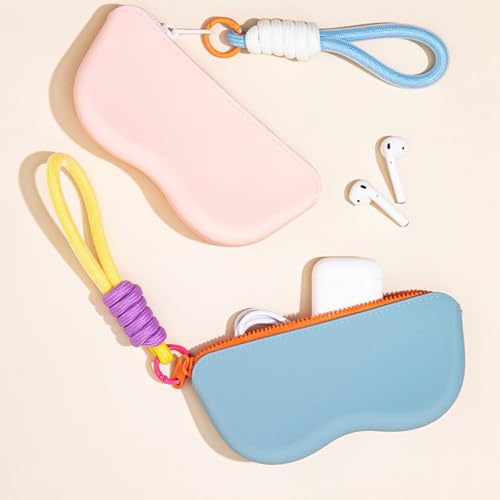 Image of K Luxury Sunglasses Cases with Strap Stotage Bag Leather Reading Eyeglass Case Portable Case Soft Pouch for Women