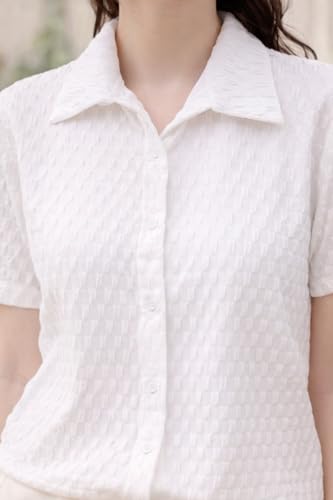 Image of Zilcon Bricks Womens Fashion Crop top for Woman Casual Short Sleeve Shirts for Woman | Women Fashion | Formal Shirts for Women