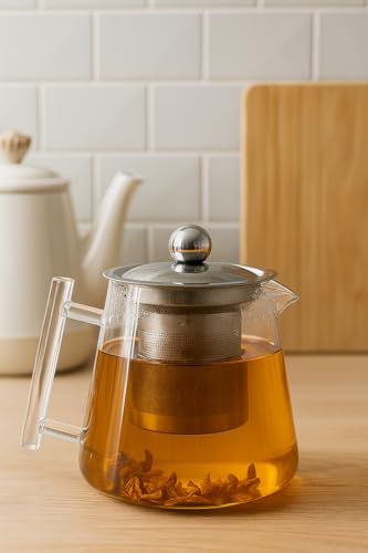 Image of ANKUL Borosilicate Glass Coffee & Tea Pot with Stainless Steel Infuser 500ml - Heat-Resistant Loose-Leaf & Brew Maker (Ankul - 12)