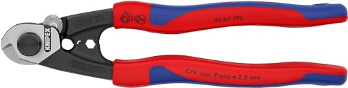 KNIPEX Nożyce do lin stalowych kute z osłonkami wielokomponentowymi 190 mm, 95 62 190