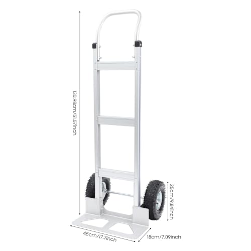 Carretilla de mano de aluminio 500 lbs con ruedas de goma miniatura 4