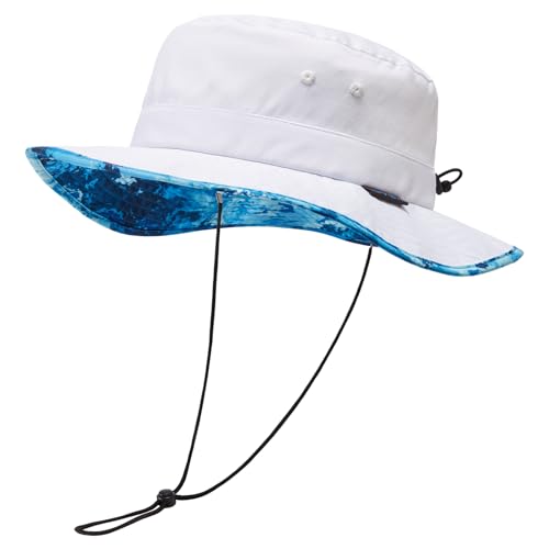 Image of UPF 50+ Foldable Sun Hat Patterned Under Brim Bucket Hats for Summer Hiking Fishing Beach Safari Men Women