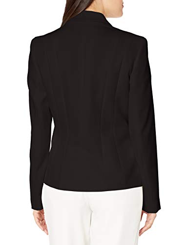 Kasper Women's Stretch Crepe One Button Jacket, Black, 12 #TOP1