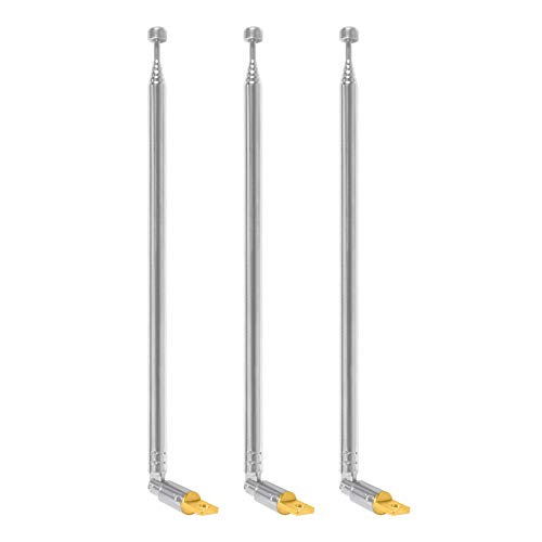 AITRIP 3 PACK 65cm 6 Sections Telescopic Antenna Portable Radio Antenna Replacement Replacement Compatible with Indoor Portable Radio Home Stereo Receiver AV Audio Vedio Home Theater Receiver TV Tuner