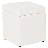 システムK 収納スツール 【座る 乗せる 収納 をこれ1台で】 使い勝手のいい可愛いキューブボックス 1人掛け収納ベンチ 見た目以上の収納力 オットマン 腰掛け 足置き バタフライ式開き蓋 完成品 1人掛け ホワイトアイボリー