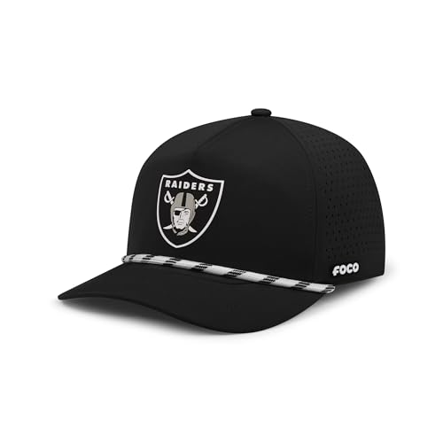 FOCO Las Vegas Raiders NFL Polyester Rope Marquee RF Cap - Black