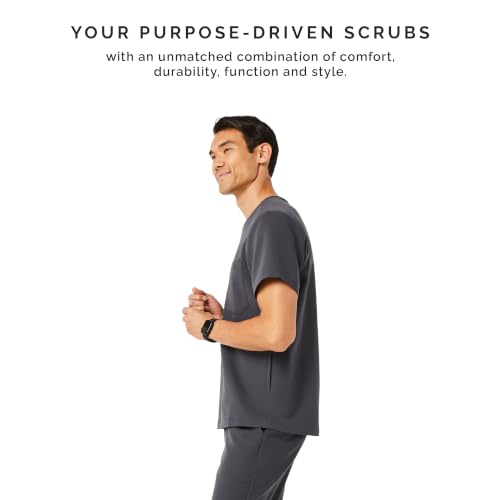 Image of FIGS Chisec Scrub Top for Men | 3 Pockets, Tailored Fit, Squared V-Neck, 4-Way Stretch, Moisture-Wicking