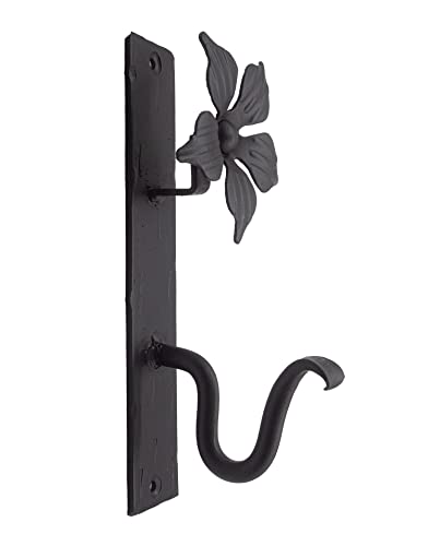 Rustikaler robuster Pflanzenhänger aus Schmiedeeisen, für den Außenbereich, an der Wand montiert, dekorative Blumen-Metallhalterung zum Aufhängen von Pflanzenlaternen, Vogelfutterspender Cover