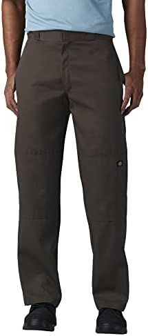 Dickies Men's Loose Fit Double Knee Twill Work Pant, Dark Brown, 36W x 32L