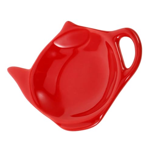 Healifty Elegant Porcelain Tea Bag Tray Reusable Tea Bag Container Countertop Coaster