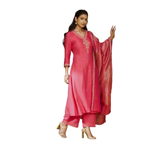 Image of BIBA Women Rayon Floral Straight Suit Set