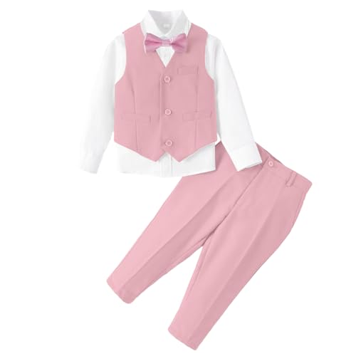 Image of Baby Boys Clothes Suits Toddler Formal Gentleman Wedding Outfit Dress 4Pcs Infant Suit Sets