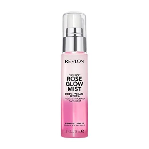 REVLON PhotoReady Rose Glow Face Primer Prep Hydrate Refresh Spray with Sheer Coverage Infused with Nourishing Oils And Super Fruit Complex 1.2 fl. oz, Mist, 1 Count