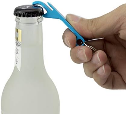 Temlum 10 Pcs Beer Bottle Openers, Aluminum Bottle Opener Keyring Multi-Funtion Small Opener Keys Collector Funny Gift Random Color