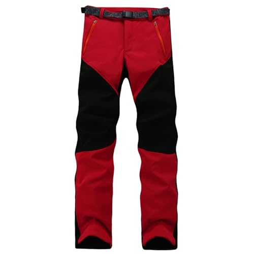 EQWIGKEIT Pantalones de esquí para hombre 3XL forrados para la nieve, pantalones de senderismo, cálidos para invierno, pantalones de softshell, pantalones de invierno, resistentes al viento,