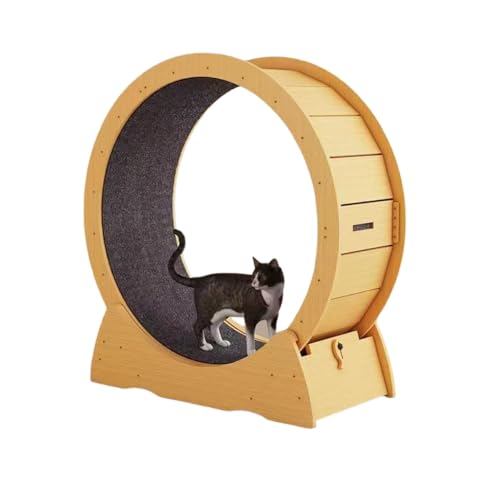 TPPTキャットホイール、低騒音、室内用、組み立て簡単、回転式、運動不足 ストレス発散(木製ダンボール製) (ナチュラル,直径90)