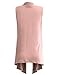 BILY Women's Classic Open Front Sleeveless Drape Cardigan Dusty Pink X-Large