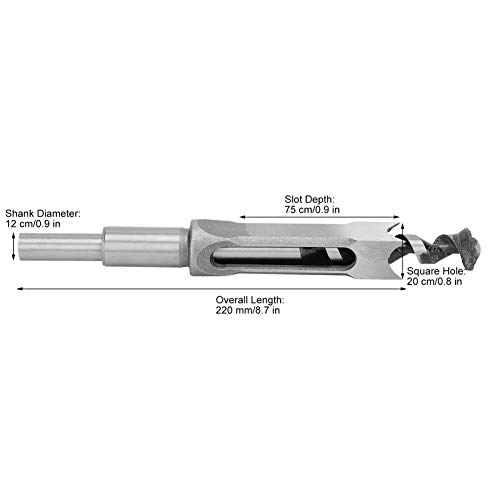 Square Hole Drill Bit 20mm Woodworking Cutter Bearing Steel for Wood Drilling Square Holes in Furniture Making Projects - Image 3
