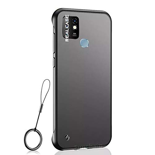 Image of REALCASE Infinix Hot 10 Back Cover Stylish | Ultra Thin Frameless Matte Hard TPU Bumper Back Cover Case for Infinix Hot 10 (F-Black)