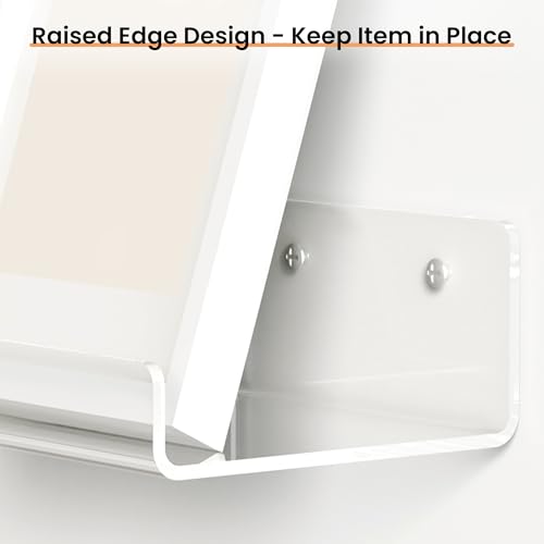 Image of upsimples 6 inch Acrylic Shelves, Small Shelf for Wall Decor and Display, 6 Pcs | Small Floating Shelf for Plants, Speaker, Toys, Invisible Wall Display for Bathroom, Bedroom, Living Room, Room Decor