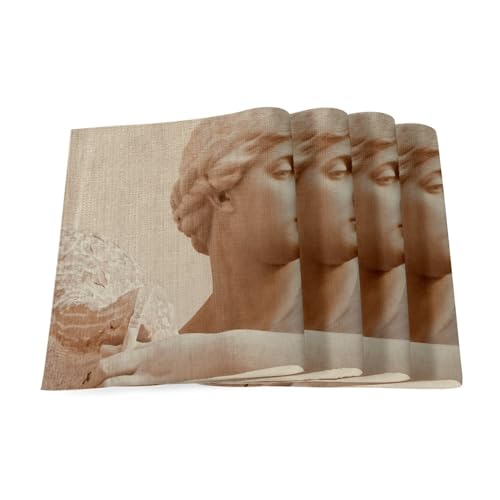 Sets de table en lin statue grecque de marbre grand format x4 - 2