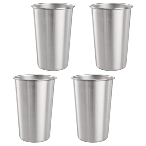 LAPYAPPE Juego de 4 Vasos Pequeños de Acero Inoxidable de 50ml, Apilables y Fáciles de Limpiar, Ideales para Camping y Reuniones, Diseño Ligero y Duradero