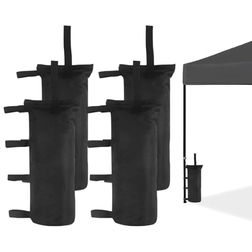 Lot de 4 Sac de Lestage pour Tonnelle Poids, Sac de Poids pour Tonnelle 20 * 50cm Sac Lestage Épaissir, Leste pour Pied de Tonnelle en Oxford 600D pour...