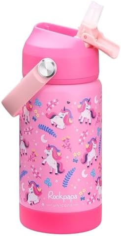 rockpapa 14 oz Kids Insulated Water Bottle，Stainless Steel Toddle...