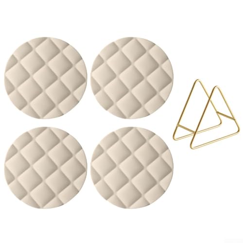 Juego de 4 manteles individuales redondos de silicona resistentes al calor para eventos sofisticados (blanco, 16 cm)