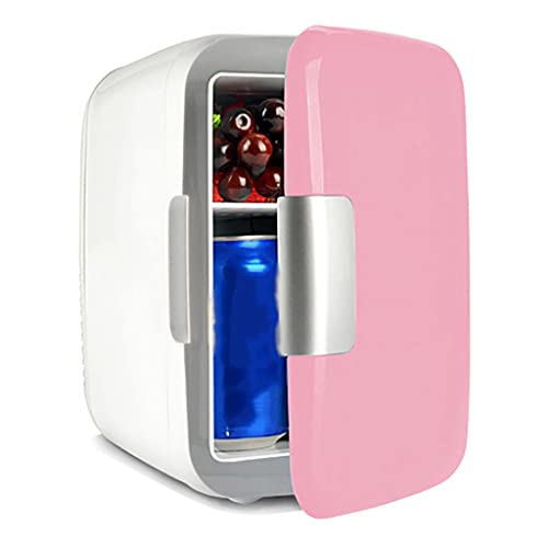 Electric Heater Small Mini Fridge Cooler & Warmer 4L Compact Portable AC/DC Car Refrigerators for Cars, Homes, Offices, and Dorms （White, Pink, Blue）