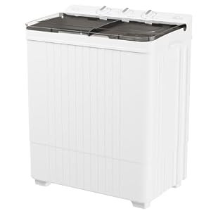 Portable Washing Machine, Twin Tub 28 Lbs Capacity Laundry, Mini Compact Washer and Spin Dryer Combo with Spin Cycle for Home, RVs, Apartment, Grey