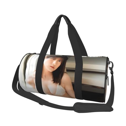 写真 桃月なしこ (2) ラウンドダッフル ゴルフ ドラムダッフル 大容量 スポーツトレーニングドラムバッグ ヨガ ジムバッグ トラベルバッグ 収納袋 カスタマイズ可能