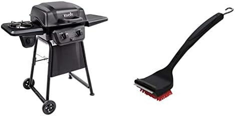 Char-Broil Classic 280 2-Burner Liquid Propane Gas Grill with Side Burner & 8666894 SAFER Replaceable Head Nylon Bristle Grill Brush with Cool Clean Technology, One Size